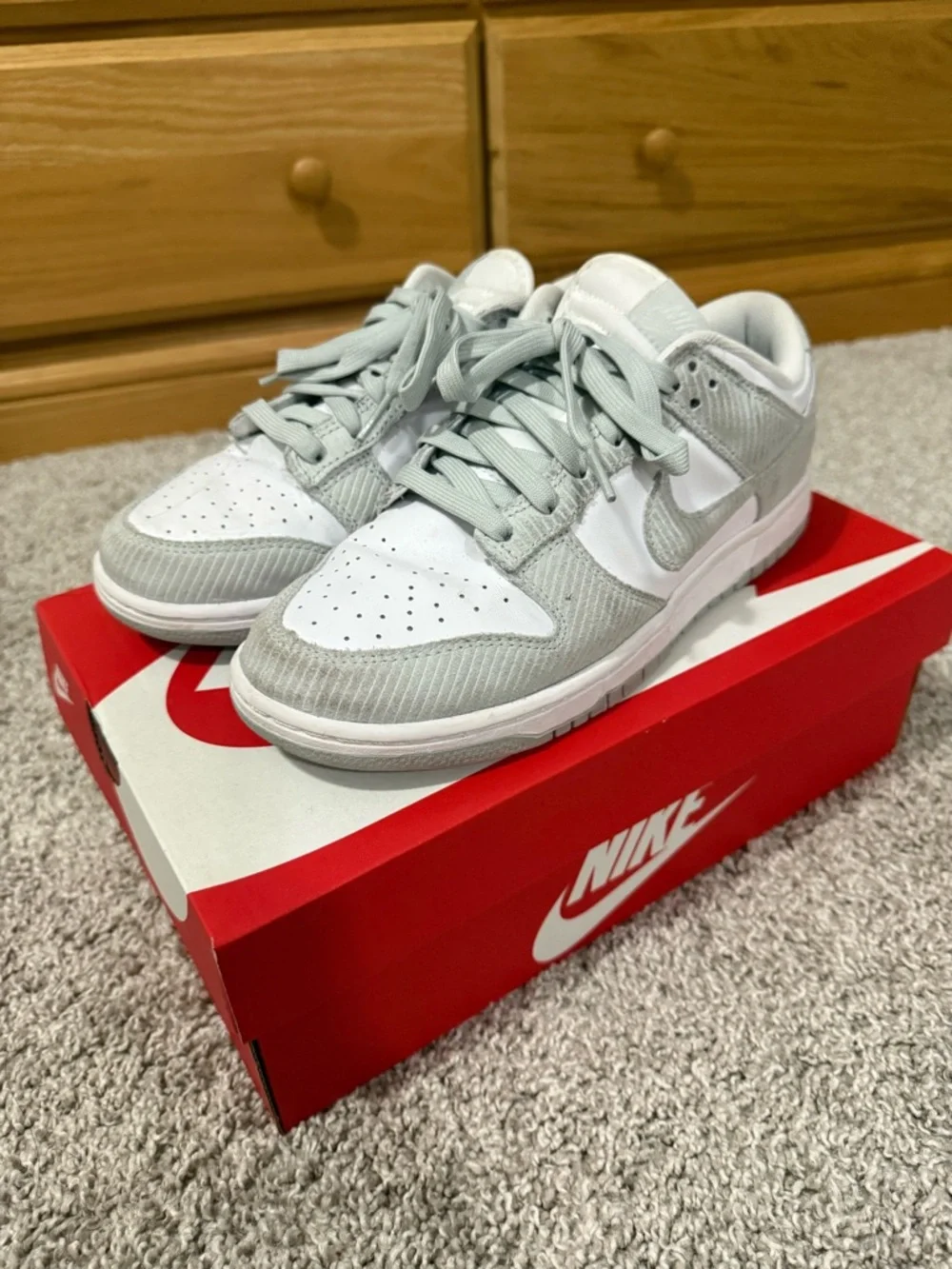 Nike Women’s Low-Top Sneakers in Light Gray and White